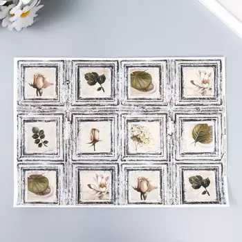 Декупажная карта "Цветы разные" плотность 45 г/м2 формат А4