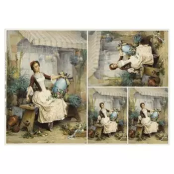 Декупажная карта "Девушка" плотность 45 г/м2, формат А4