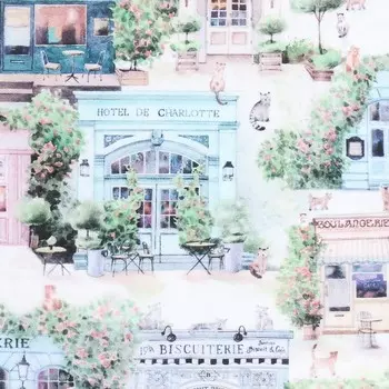 Декупажная карта "Домики" плотность 45 г/м2 формат А4