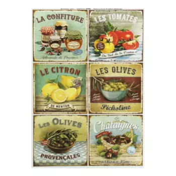 Декупажная карта "Карточки с продуктами" плотность 45г/м2, формат А4