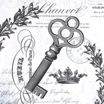 Декупажная карта "Ключ" плотность 45 г/м2 формат А4