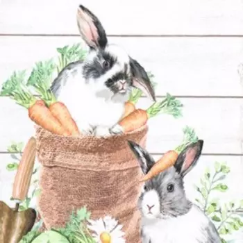 Декупажная карта "Крольчата" формат А4, плотность 45г/м2