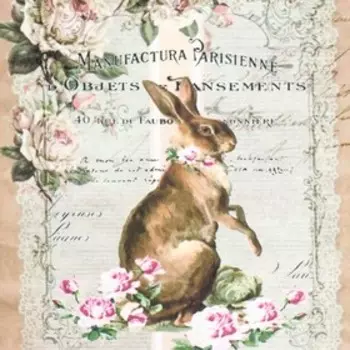 Декупажная карта "Кролик" формат А4, плотность 45г/м2