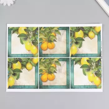 Декупажная карта "Лимон" плотность 45г/м2, формат А4