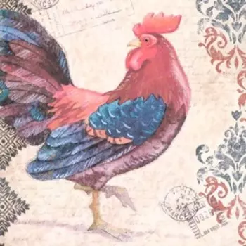 Декупажная карта "Петушки" формат А4, плотность 45г/м2