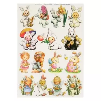 Декупажная карта "Пупсики" плотность 45 г/м2, формат А4