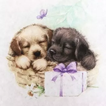 Декупажная карта "Щенята" формат А4, плотность 45г/м2