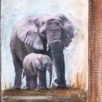 Декупажная карта "Слоны, жирафы" плотность 45 г/м2 формат А4