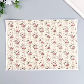 Декупажная карта "Узор цветочный" формат А4, плотность 45г/м2