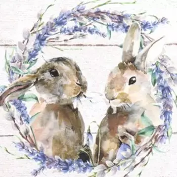 Декупажная карта "Зайчики" формат А4, плотность 45г/м2