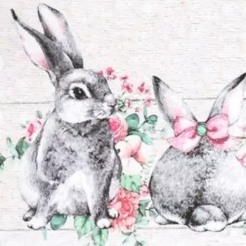 Декупажная карта "Зайчики" формат А4, плотность 45г/м2