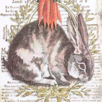 Декупажная карта "Зайчики" плотность 45 г/м2 формат А4