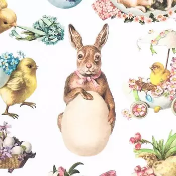 Декупажная карта "Зайки, цыплята" формат А4, плотность 45г/м2