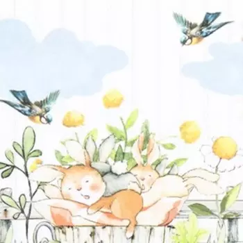 Декупажная карта "Зайки" формат А4, плотность 45г/м2