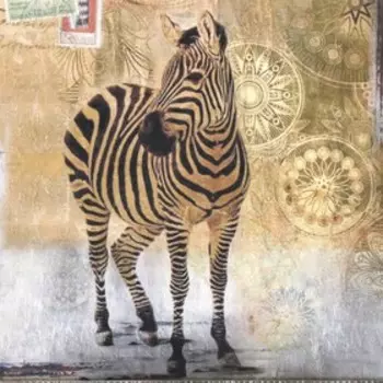 Декупажная карта "Зебра,слон" плотность 45 г/м2 формат А4