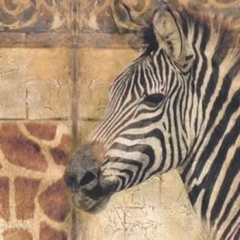 Декупажная карта "Жираф, зебра" плотность 45 г/м2 формат А4