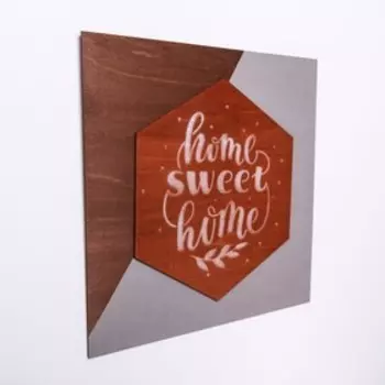 Деревянное интерьерное панно Home, 40 × 40 см
