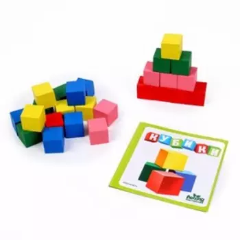 Кубики деревянные, 25 штук