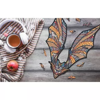 Деревянный, фигурный пазл EWA Летучая Мышь