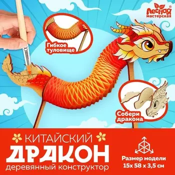 Конструктор «Китайский дракон», 9 деталей, роспись