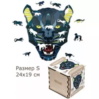 Деревянный пазл EWA, Чёрная Пантера, 21 19 см, головоломка