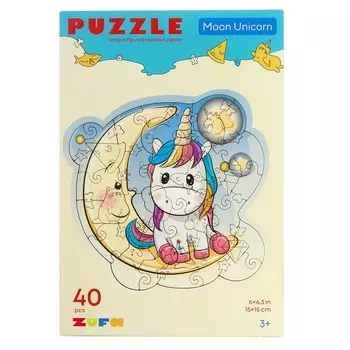 Деревянный пазл «Лунный единорог» S