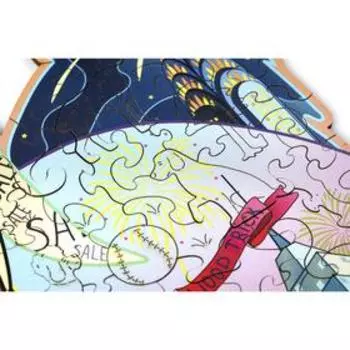 Деревянный пазл «Нью-Йоркшир с кристаллами Swarovski», 4534 см