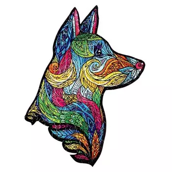 Деревянный пазл с двухслойной крышкой «Собака» M