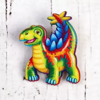 Деревянный значок «Стегозавр»