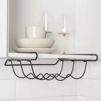 Держатель для бутылок Доляна, подвесной, металл, 32.531.513 см, чёрный