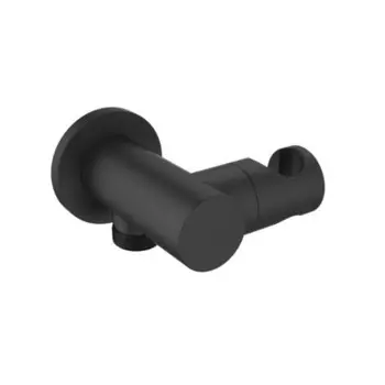 Держатель для душевой лейки ESKO SH805 black, с отводом, ABS-пластик, поворотный, черный