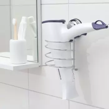 Держатель для фена на вакуумной присоске Accoona, 139,517 см, цвет хром