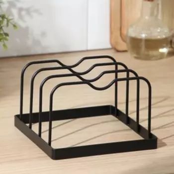 Держатель для крышек и разделочных досок Доляна, 16159.5 см, чёрный