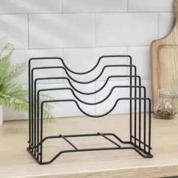 Держатель для крышек и разделочных досок Доляна, 261622 см, чёрный