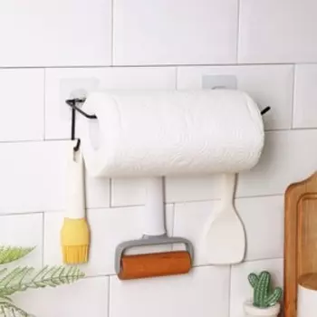 Держатель для кухонных принадлежностей настенный Доляна, 5 крючков, 2888 см, чёрный