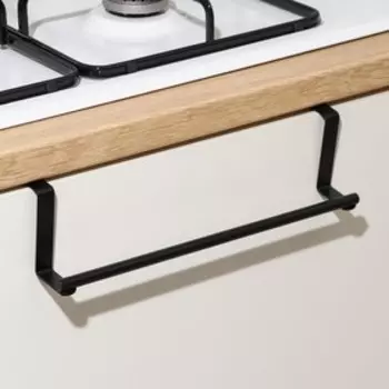 Держатель для полотенец Доляна, на дверцу, чёрный