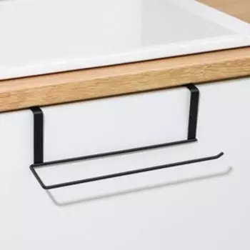 Держатель для полотенец на дверцу Доляна, 3 см, подвесной, 24,58,57 см, чёрный