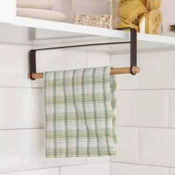 Держатель для полотенец подвесной Доляна, 32×10 см, цвет коричневый