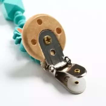 Держатель для соски - пустышки «Бабочка», деревянный, цвет бирюзовый