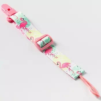 Держатель для соски - пустышки Крошка Я «Фламинго», на ленте