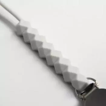 Держатель для соски - пустышки «Ромбики», силиконовый, цвет серый