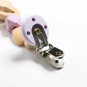 Держатель для соски - пустышки «Сердечко», деревянный, цвет фиолетовый