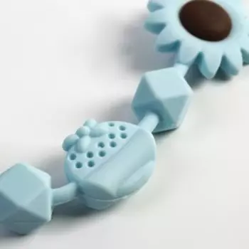 Держатель для соски - пустышки, силиконовый, цвет голубой