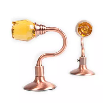 Держатель для штор «Роза», 2 шт, 10 см, цвет медь, цвет вставки жёлтый