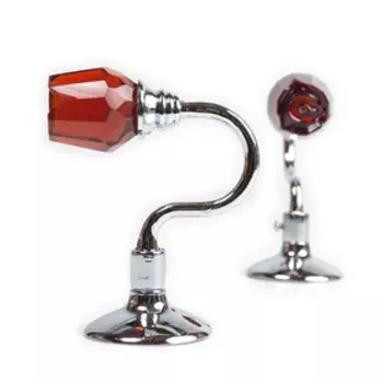 Держатель для штор «Роза», 2 шт, 10 см, цвет серебро, цвет вставки красный