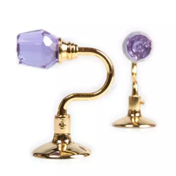 Держатель для штор «Роза», 2 шт, 10 см, цвет золото, цвет вставки фиолетовый