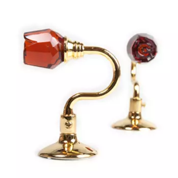 Держатель для штор «Роза», 2 шт, 10 см, цвет золото, цвет вставки красный