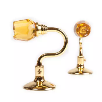 Держатель для штор «Роза», 2 шт, 10 см, цвет золото, цвет вставки жёлтый