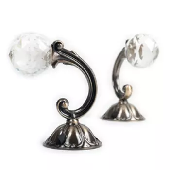 Держатель для штор «Шар», 2 шт, 12 см, цвет старое золото, цвет вставки прозрачный