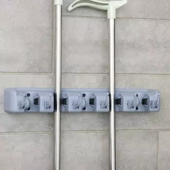 Держатель для швабр и метел с крючками Доляна, крепление саморезы, 418 см, 5 секций